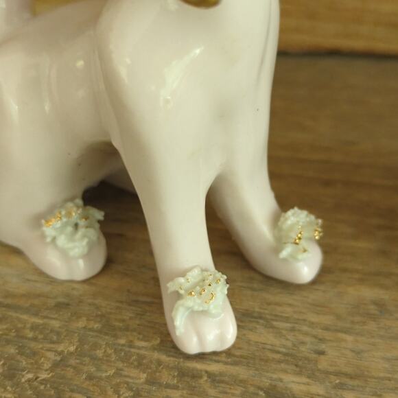 Vintage 1950s Thames Ceramic Spaghetti Cats Figurines Rhinestone Eyes Gold Bows - Picture 8 of 10